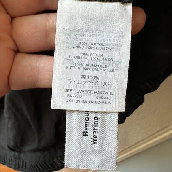 J Crew Shift Dress Womens 2 Black Bell Sleeve Cotton Lined Boho Tie Back - Picture 6 of 10